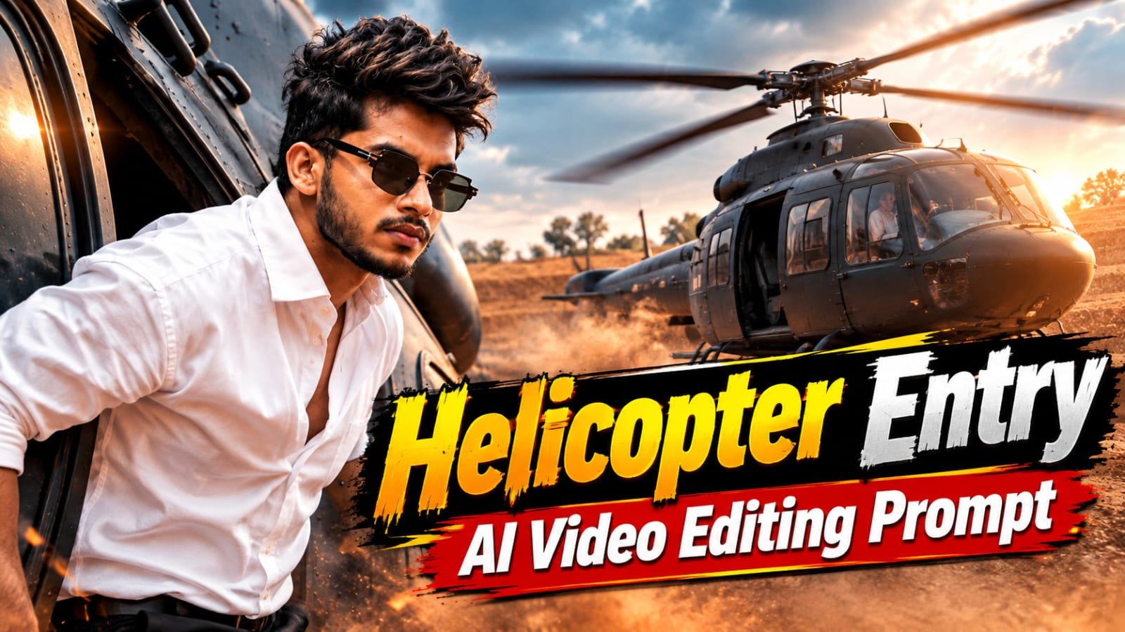 Helicopter Entry Ai Video Editing Prompt | Free Thalapathi Vijay Helicopter Entry ai Video Edit