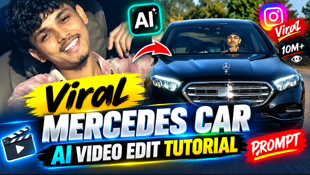 Viral Mercedes car Boys Ai Video Editing Tutorial | Viral car Ai Video Prompt