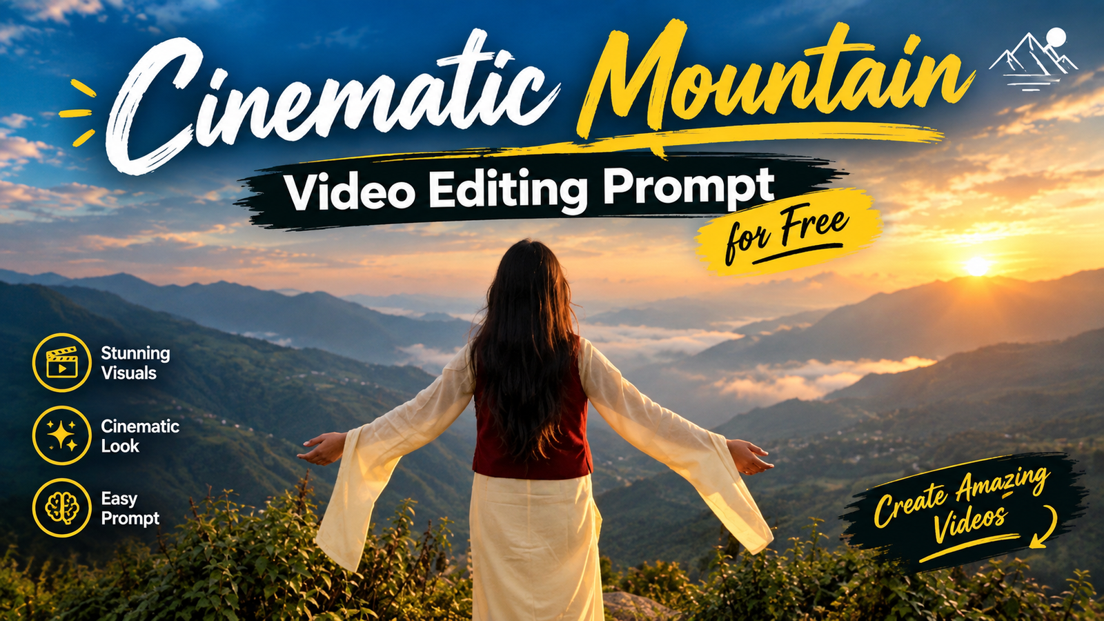 AI Cinematic Girl Video Editing – Create a Beautiful Mountain Video